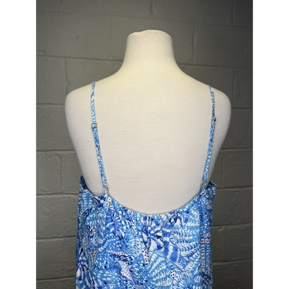 Lilly‎ Pulitzer Jayden Linen Dress Large Amafi Blue by the Seashore Resort Beach - Picture 7 of 11